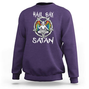 Hail Gay Satan Sweatshirt Goth Baphomet Devil LGBT Pride TS09 Purple Printyourwear