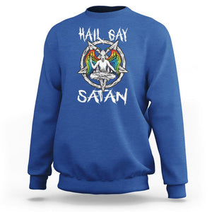 Hail Gay Satan Sweatshirt Goth Baphomet Devil LGBT Pride TS09 Royal Blue Printyourwear