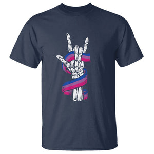 Pansexual Pride T Shirt Skeleton Rock Hand LGBTQ Pans Flag TS09 Navy Printyourwear