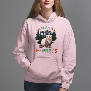 Just A Girl Who Loves Ferrets Cute Hoodie TS09 Light Pink Printyourwear