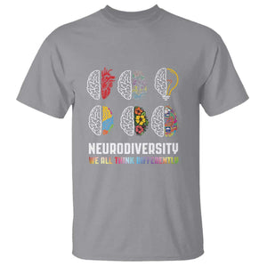 Neurodiversity T Shirt - We All Think Differently Autism ADHD ASD Awareness Tee TS09 Sport Gray Printyourwear
