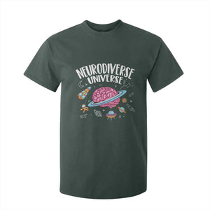 Neurodiversity T Shirt For Kid Neurodiverse Funny Brain Universe Autism ADHD ASD TS09 Dark Forest Green Printyourwear