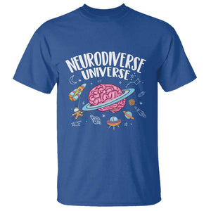 Neurodiversity T Shirt Neurodiverse Funny Brain Universe Autism ADHD ASD TS09 Royal Blue Printyourwear