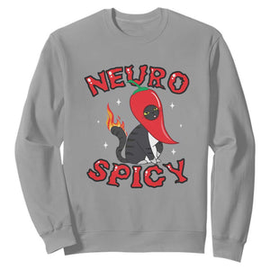 Neurodiversity Sweatshirt Neuro Spicy Funny Cat Lover Autism ADHD ASD TS09 Sport Gray Printyourwear