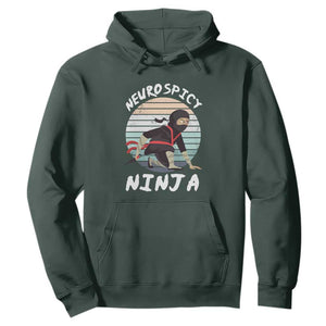 Neurodiversity Hoodie Neurospicy Ninja Autism ADHD ASD TS09 Dark Forest Green Printyourwear