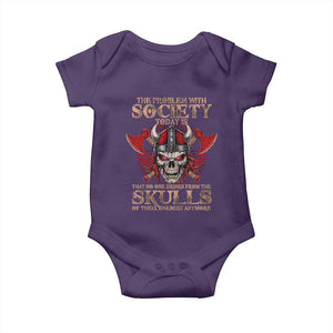 Viking Baby Onesie The Problem Is That No One Drinks From The Skulls Of Their Enemies Anymore TS09 Purple Print Your Wear