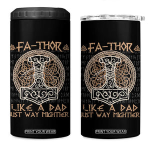 Funny Viking Dad 4 in 1 Can Cooler Tumbler Fathor Like A Dad Just Way Mightier TS09 One Size: 16 oz Black Print Your Wear