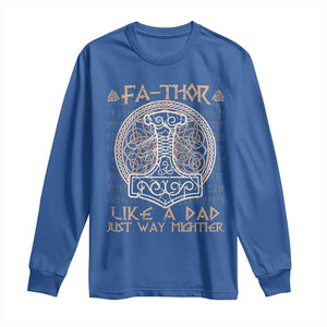 Funny Viking Dad Long Sleeve Shirt Fathor Like A Dad Just Way Mightier TS09 Royal Blue Print Your Wear
