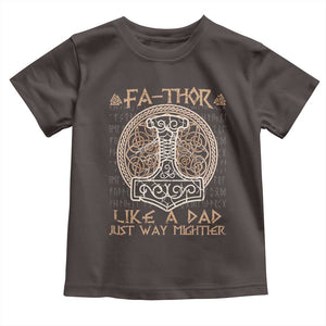 Funny Viking Dad Toddler T Shirt Fathor Like A Dad Just Way Mightier TS09 Dark Chocolate Print Your Wear