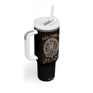 Funny Viking Dad Tumbler With Handle Fathor Like A Dad Just Way Mightier TS09 Print Your Wear