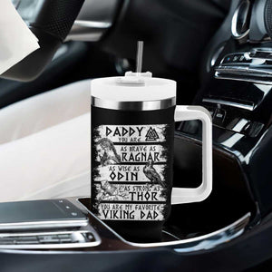 Viking Dad Tumbler With Handle As Brave As Ragnar As Wise As Odin As Strong As Thor TS09 Print Your Wear