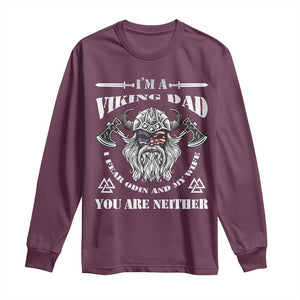 Viking Dad Long Sleeve Shirt I Fear Odin And My Wife TS09 Maroon Print Your Wear