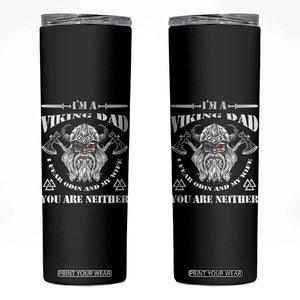Viking Dad Skinny Tumbler I Fear Odin And My Wife TS09 Black Print Your Wear