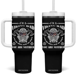 Viking Dad Tumbler With Handle I Fear Odin And My Wife TS09 One Size: 40 oz Black Print Your Wear