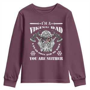 Viking Dad Youth Sweatshirt I Fear Odin And My Wife TS09 Maroon Print Your Wear