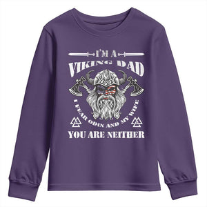 Viking Dad Youth Sweatshirt I Fear Odin And My Wife TS09 Purple Print Your Wear