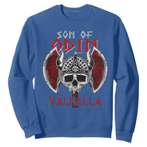 Viking Sweatshirt Son Of Odin VALHALLA Norse Mythology TS09 Royal Blue Print Your Wear