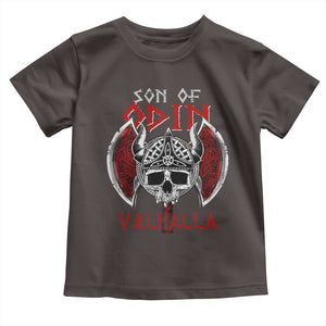 Viking Toddler T Shirt Son Of Odin VALHALLA Norse Mythology TS09 Dark Chocolate Print Your Wear