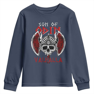 Viking Youth Sweatshirt Son Of Odin VALHALLA Norse Mythology TS09 Navy Print Your Wear