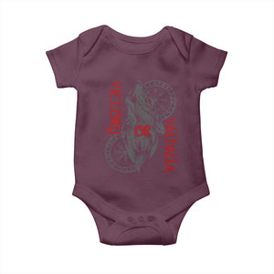 Viking Victory Or Valhalla Baby Onesie Norse Mythology TS09 Maroon Print Your Wear