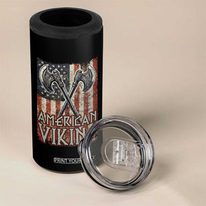 American Viking 4 in 1 Can Cooler Tumbler American Flag Axe Norse Mythology TS09 Print Your Wear