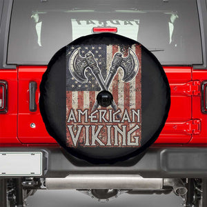 American Viking Spare Tire Cover American Flag Axe Norse Mythology TS09 Black Print Your Wear
