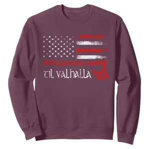 Viking Til Valhalla Sweatshirt TS09 Maroon Print Your Wear
