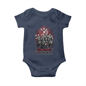 Viking Warrior Baby Onesie See You In Valhalla TS09 Navy Print Your Wear