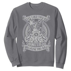 Viking Sweatshirt Live Like You're Going To Die Because You Are TS09 Charcoal Print Your Wear