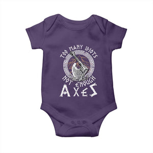 Viking Baby Onesie Too Many Idiots Not Enough Axes TS09 Purple Print Your Wear