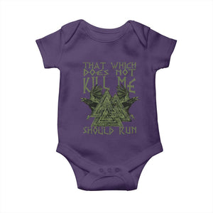 Viking Baby Onesie That Which Does Not Kill Me Should Run Valknut TS09 Purple Print Your Wear