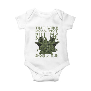 Viking Baby Onesie That Which Does Not Kill Me Should Run Valknut TS09 White Print Your Wear
