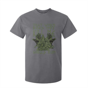 Viking T Shirt For Kid That Which Does Not Kill Me Should Run Valknut TS09 Charcoal Print Your Wear
