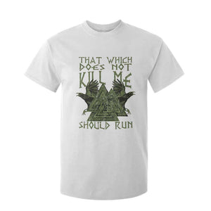 Viking T Shirt For Kid That Which Does Not Kill Me Should Run Valknut TS09 White Print Your Wear