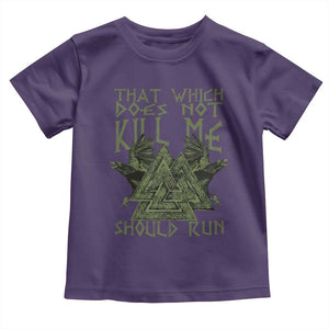 Viking Toddler T Shirt That Which Does Not Kill Me Should Run Valknut TS09 Purple Print Your Wear