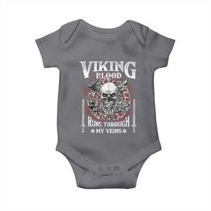 Viking Blood Runs Through My Veins Baby Onesie TS09 Charcoal Print Your Wear