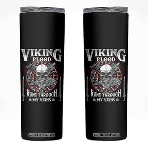 Viking Blood Runs Through My Veins Skinny Tumbler TS09 Black Print Your Wear