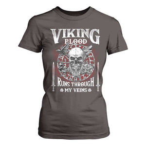 Viking Blood Runs Through My Veins T Shirt For Women TS09 Dark Chocolate Print Your Wear