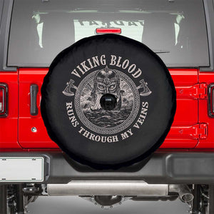 Viking Blood Spare Tire Cover Runs Through My Veins TS09 Black Print Your Wear