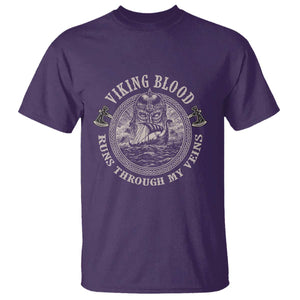 Viking Blood T Shirt Runs Through My Veins TS09 Purple Print Your Wear