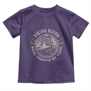 Viking Blood Toddler T Shirt Runs Through My Veins TS09 Purple Print Your Wear