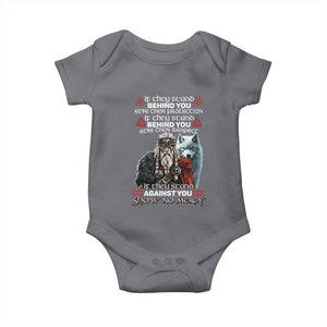 Viking Baby Onesie If They Stand Against You Show No Mercy TS09 Charcoal Print Your Wear