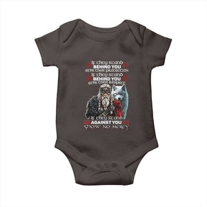 Viking Baby Onesie If They Stand Against You Show No Mercy TS09 Dark Chocolate Print Your Wear