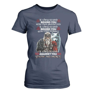 Viking T Shirt For Women If They Stand Against You Show No Mercy TS09 Navy Print Your Wear