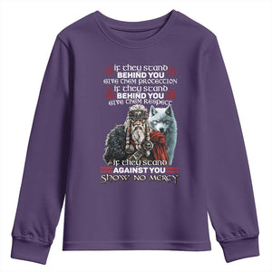 Viking Youth Sweatshirt If They Stand Against You Show No Mercy TS09 Purple Print Your Wear