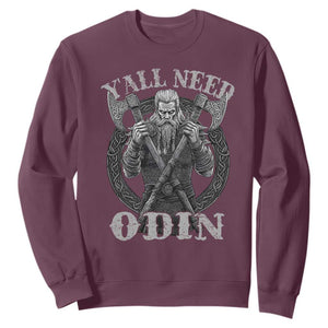 Viking Sweatshirt Y'all Need Odin TS09 Maroon Print Your Wear
