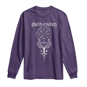 Shield Maiden Long Sleeve Shirt Female Warrior Scandinavian Folklore Mythology TS09 Purple Print Your Wear