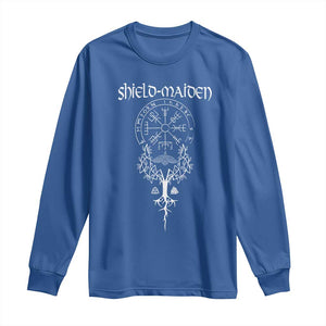 Shield Maiden Long Sleeve Shirt Female Warrior Scandinavian Folklore Mythology TS09 Royal Blue Print Your Wear