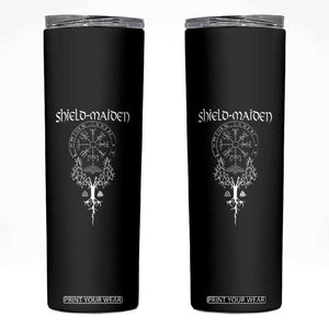 Shield Maiden Skinny Tumbler Female Warrior Scandinavian Folklore Mythology TS09 Black Print Your Wear