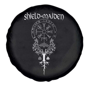 Shield Maiden Spare Tire Cover Female Warrior Scandinavian Folklore Mythology TS09 Print Your Wear